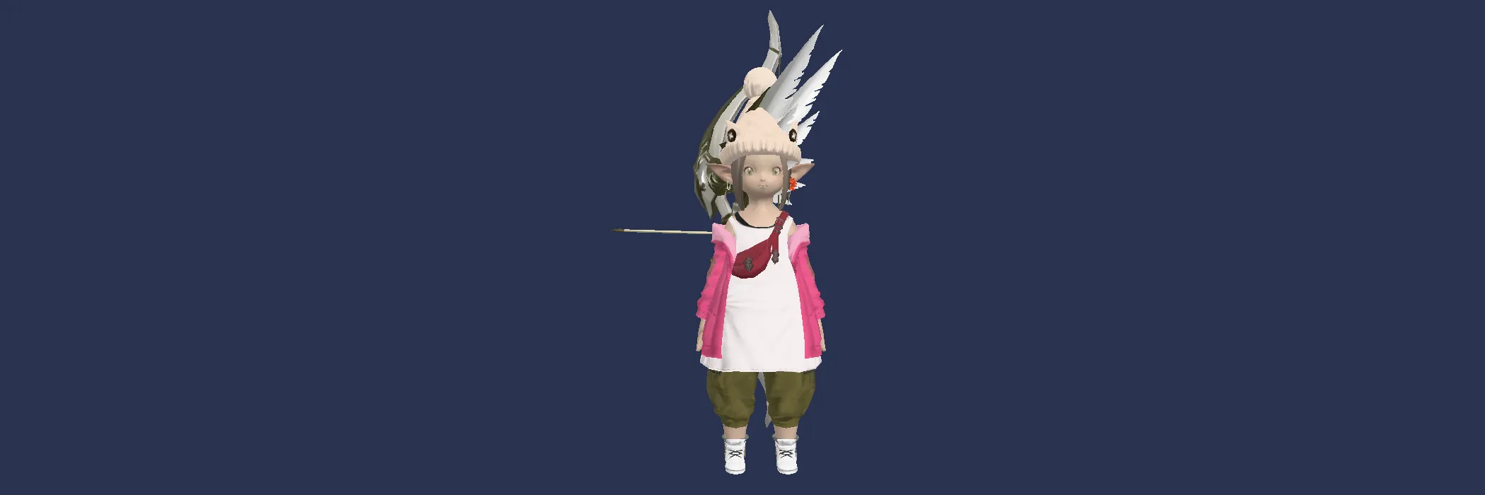 The glamour Kupo Trailblazer, drawn on a character.