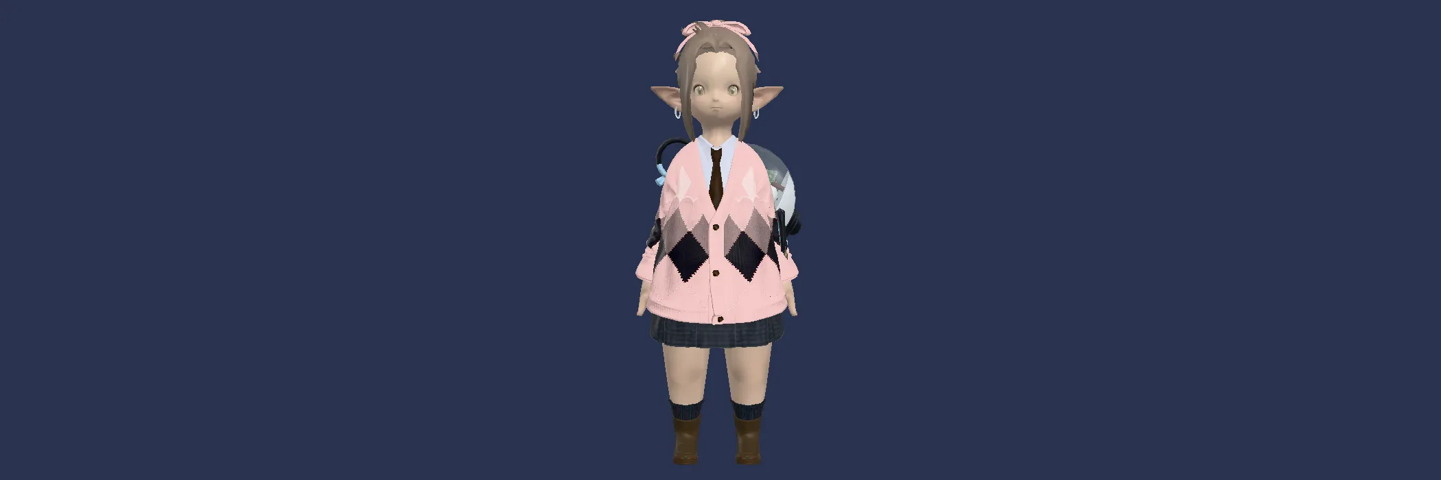The glamour Snowglobe Sweetheart, drawn on a character.