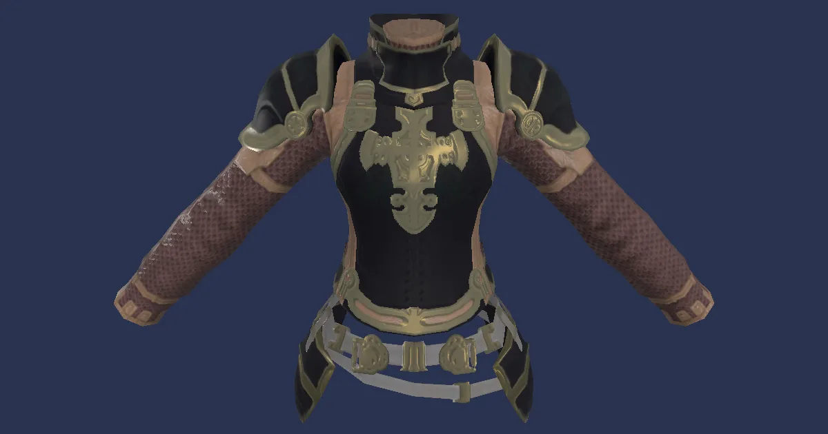 Rendu 3D de Cuirasse en fer