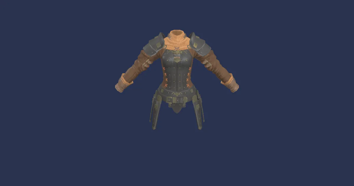 Rendu 3D de Jaque en cuir de bouquetin