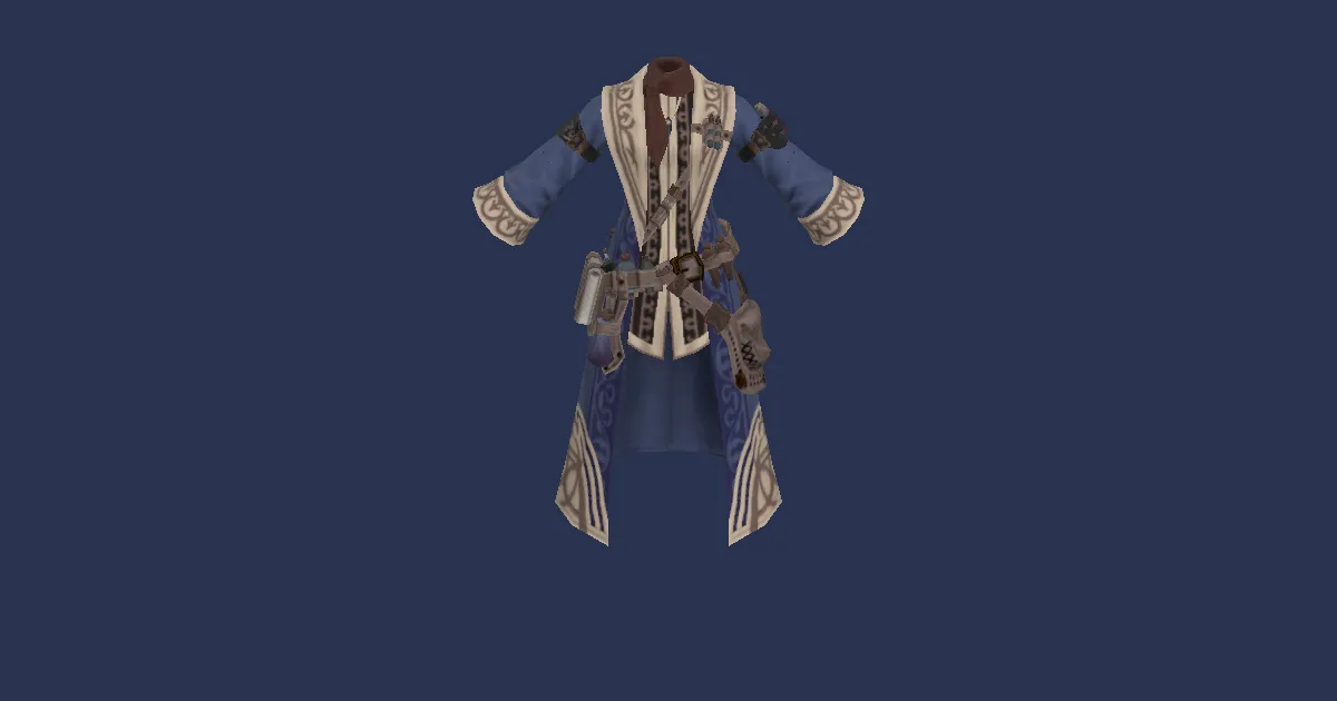Rendu 3D de Robe de soigneur en ramie