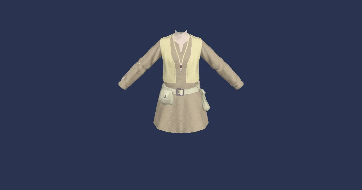 Hempen Shepherd's Tunic - 3D render