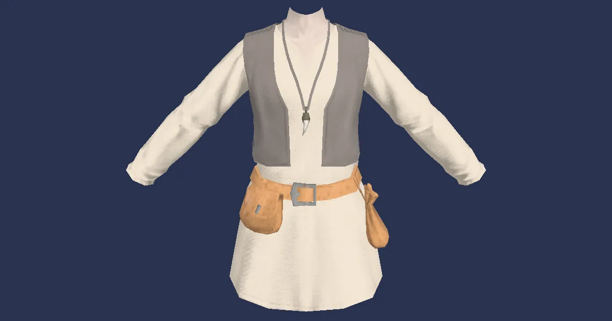 Cotton Shepherd's Tunic - 3D render