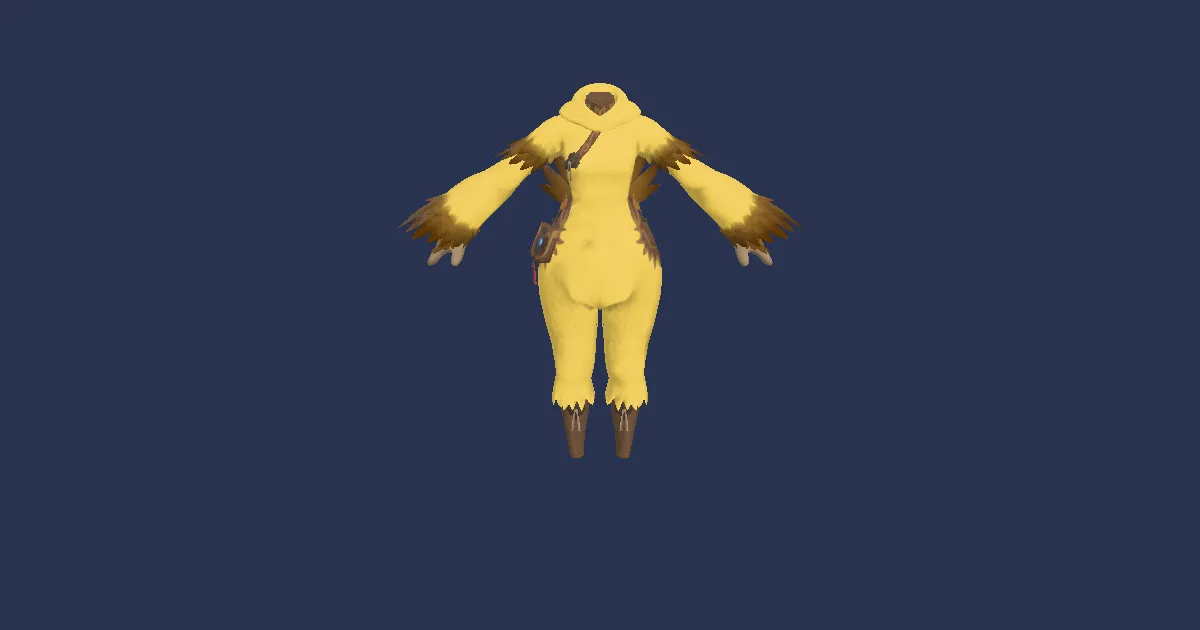 Rendu 3D de Costume de chocobo