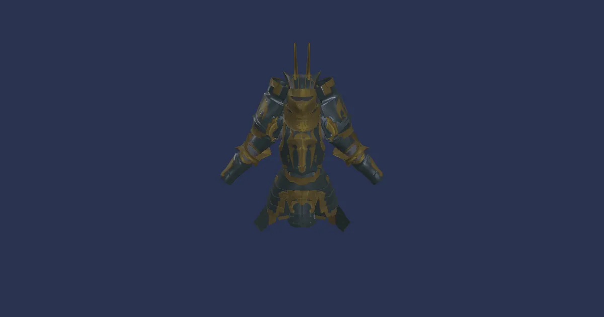 Rendu 3D de Armure lourde en mithril réinventée
