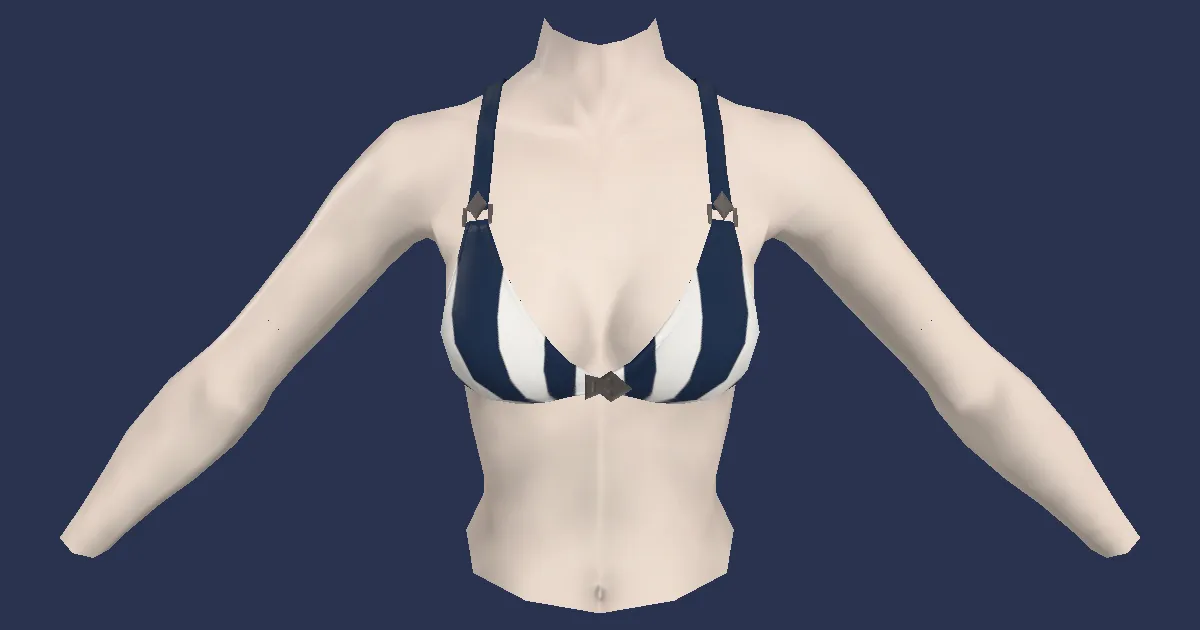 Striped Summer Halter - 3D render