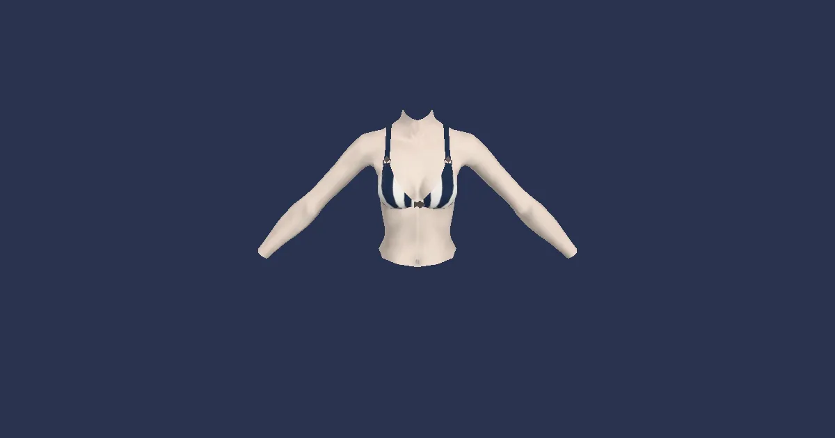 Rendu 3D de Haut estival rayé