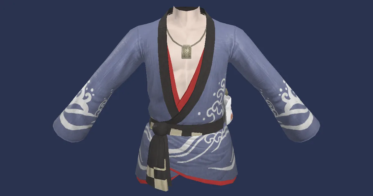 Lord's Yukata (Blue) - 3D render