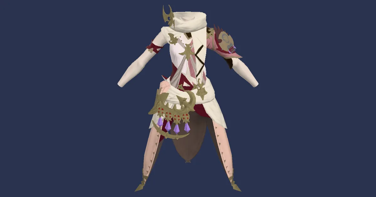 Rendu 3D de Tabard de pisteur en feutre chimérique