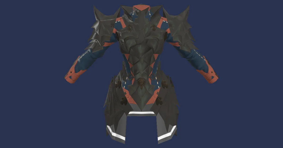 Rendu 3D de Cuirasse de protecteur en titane