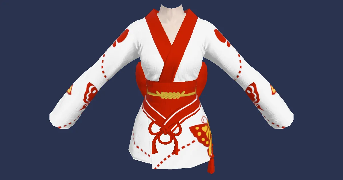 Lady's Yukata (Redfly) - 3D render