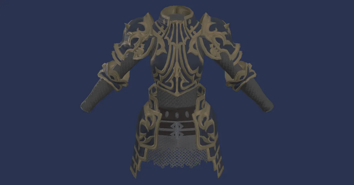 Rendu 3D de Haubert de protecteur en mithrite