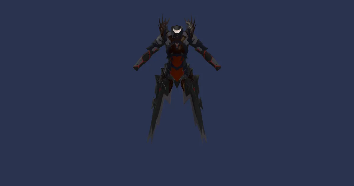 Rendu 3D de Armure de la reine béhémoth en manganèse