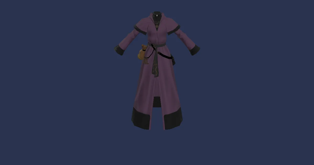 3D-Ansicht von Rubinbaumwoll-Robe der Magie