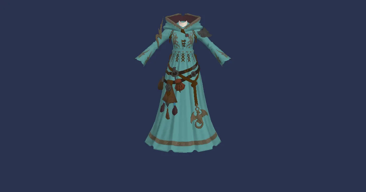 Rendu 3D de Robe de soigneur en kudzu