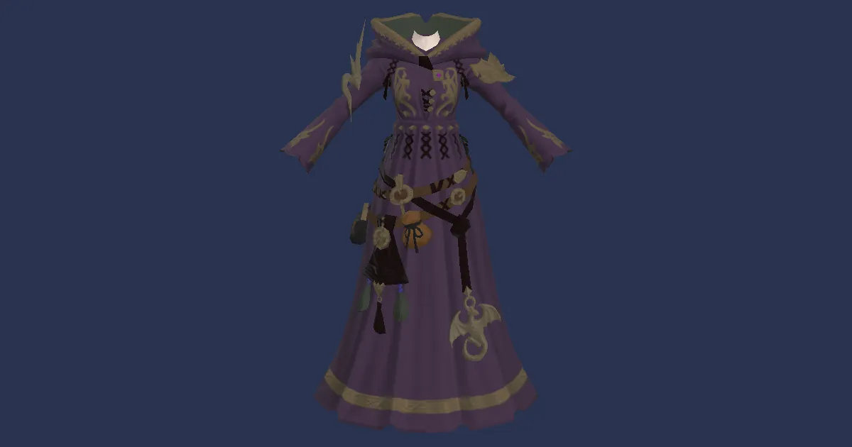 Rendu 3D de Robe d'incantateur en kudzu