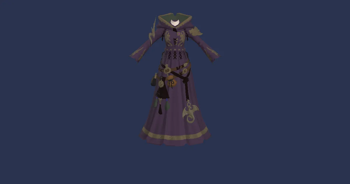 3D-Ansicht von Kudzu-Robe der Magie
