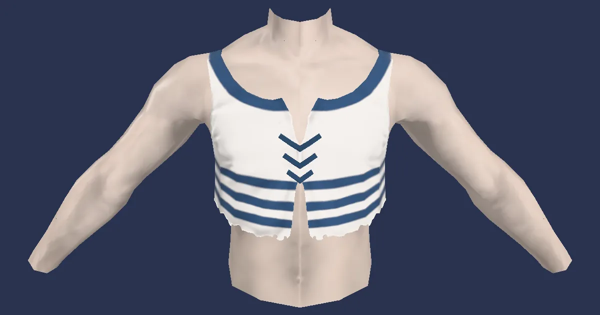 Striped Southern Seas Vest - 3D render