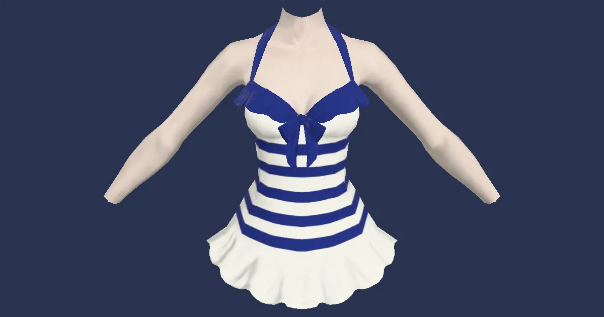 Rendu 3D de Robe des mers du sud rayée