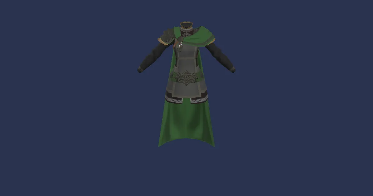 Rendu 3D de Armure d'écailles de protecteur en acier noble