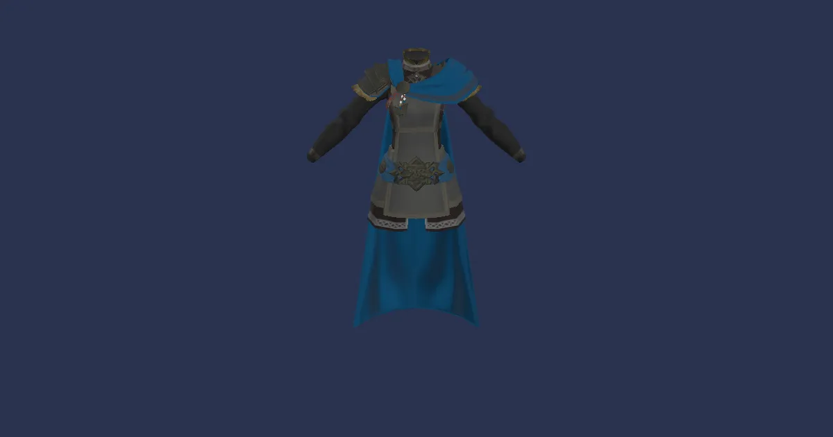 Rendu 3D de Armure d'écailles d'abatteur en acier noble