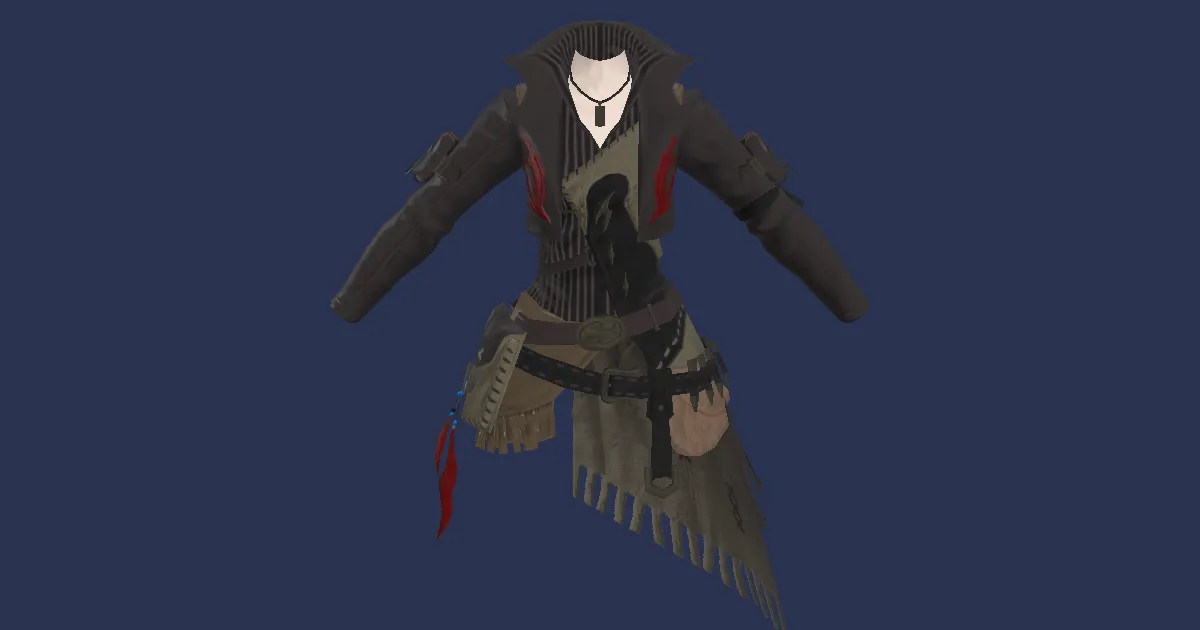 3D-Ansicht von Gaganaleder-Jacke des Zielens