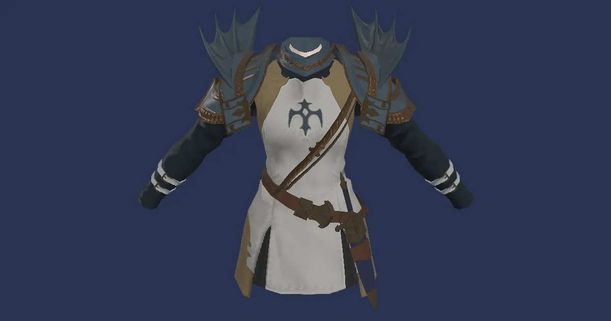 Rendu 3D de Tabard d'abatteur en acier domien