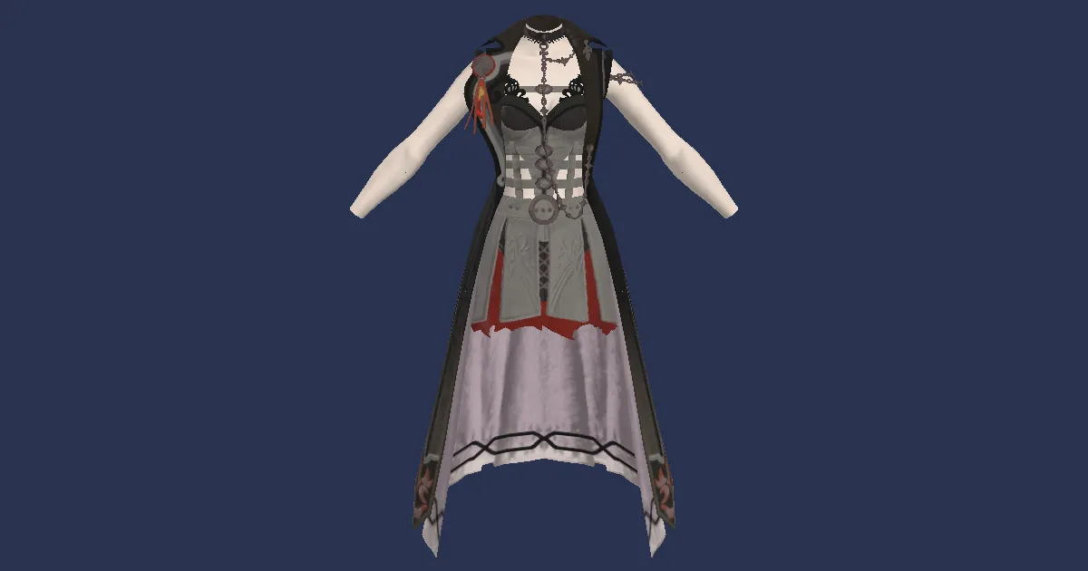 Makai Moon Guide's Gown - 3D render