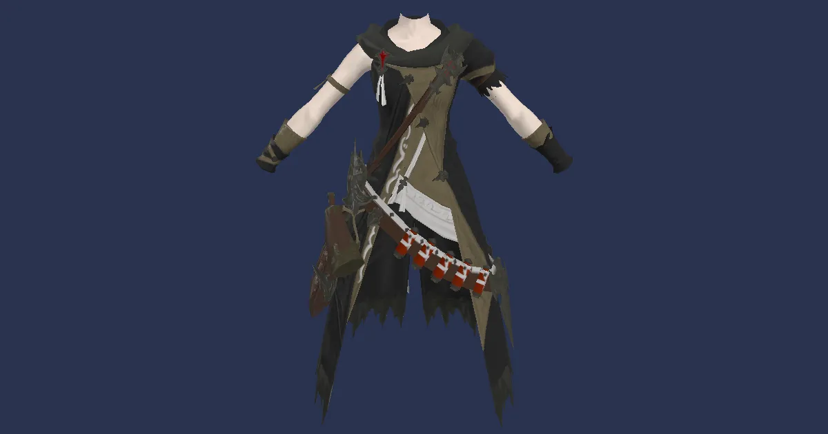 3D-Ansicht von Gazellenleder-Robe des Zielens