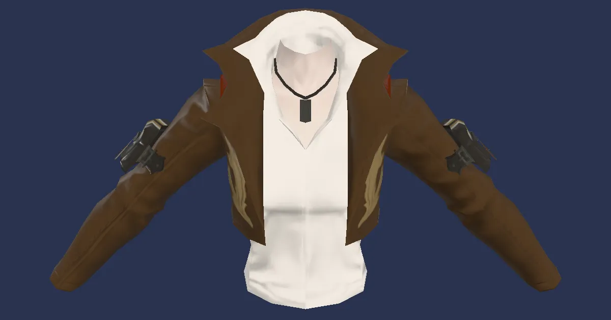Gyuki Leather Jacket - 3D render