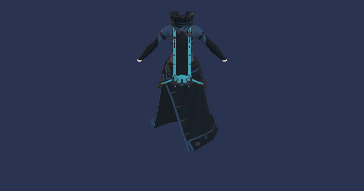 3D-Ansicht von Schneeleinen-Jacke der Magie