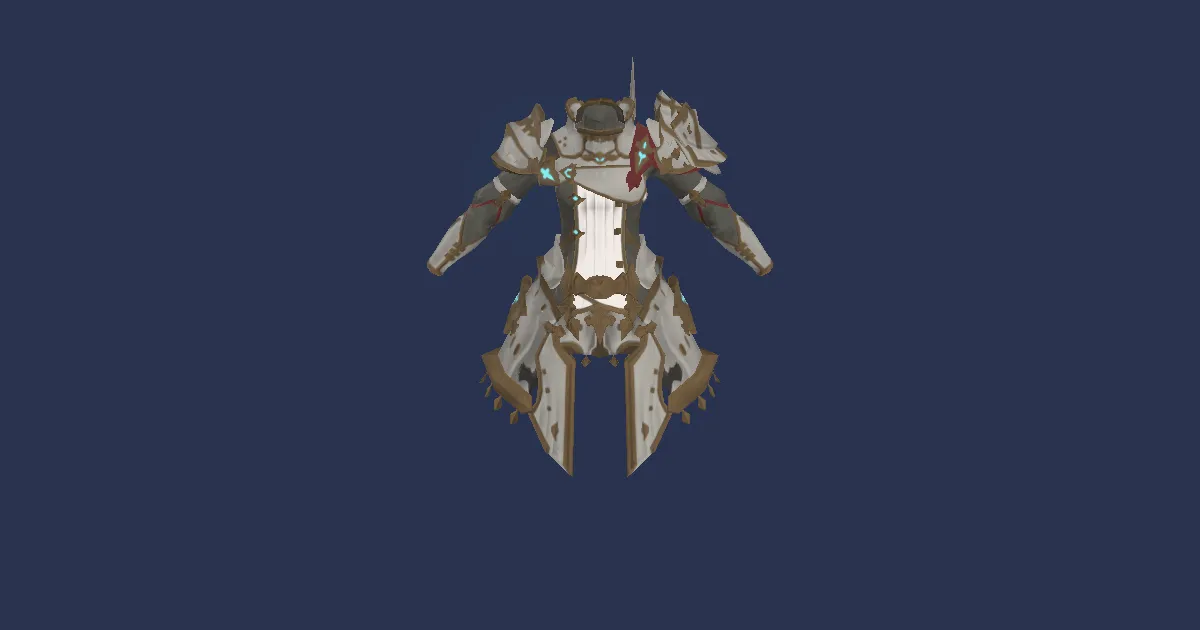Rendu 3D de Armure de protecteur Scaeva améliorée