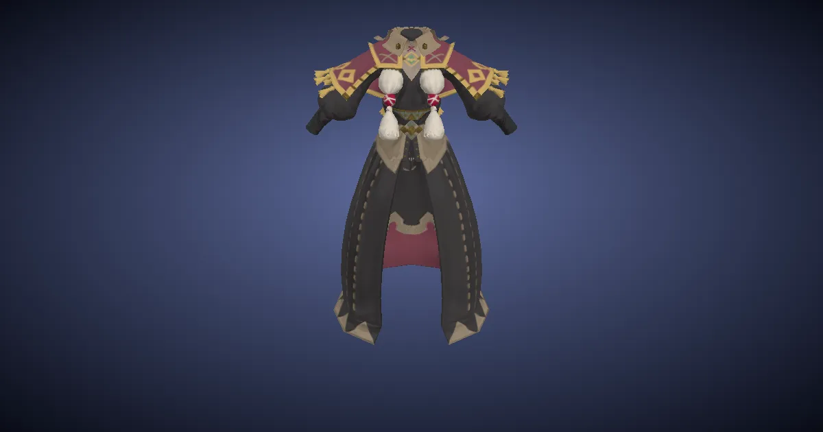 3D-Ansicht von Glaucusleder-Robe der Magie