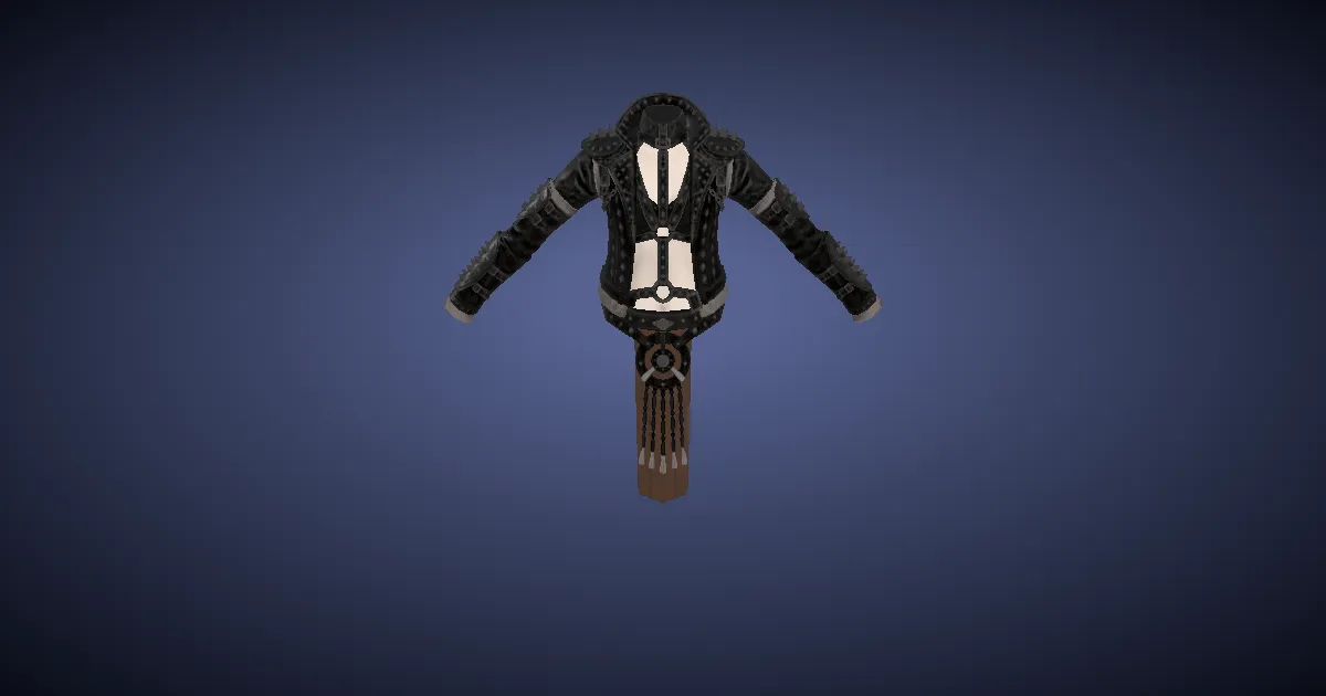 Rendu 3D de Gilet épineux d'incantateur en cuir de gomphotherium