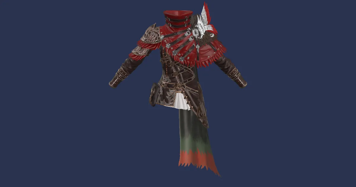 3D-Ansicht von Quetzalli-Jacke des Schlagens
