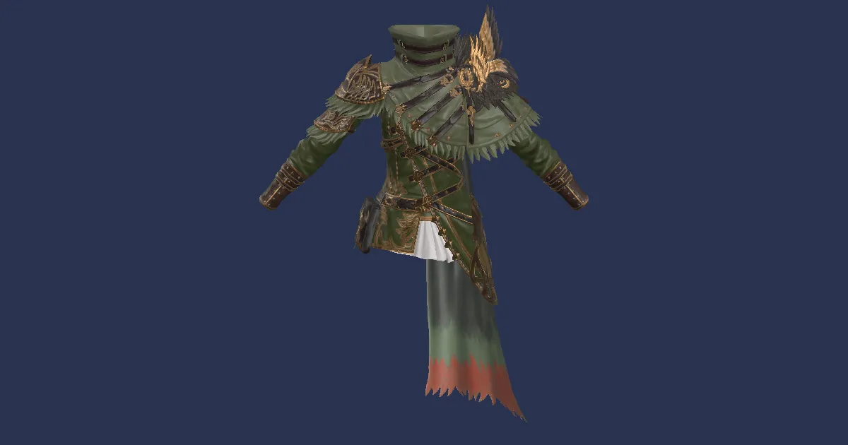 Quetzalli Jacket of Aiming - 3D render