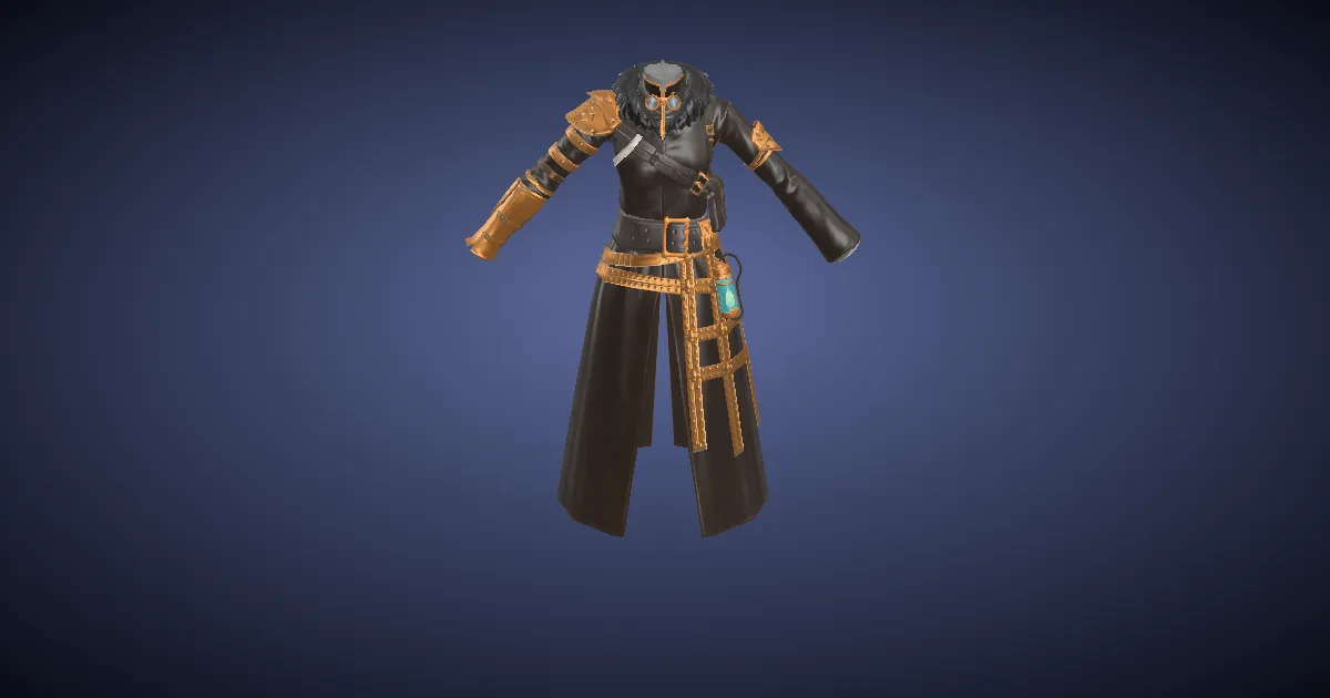 Rendu 3D de Manteau de protecteur en laiton royal