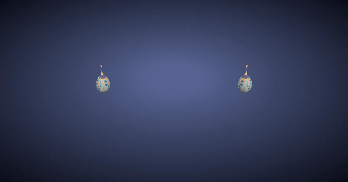3D-Ansicht von Eierohrringe in Tarnfarbe