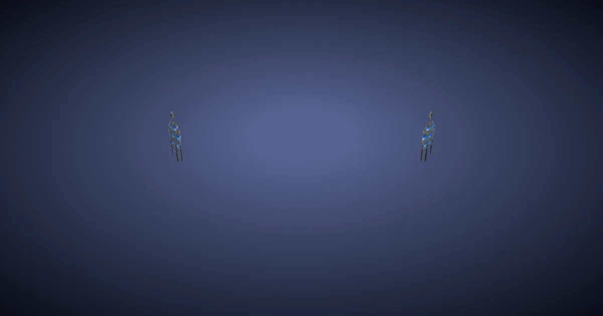 Azurite Earrings of Casting - 3D render