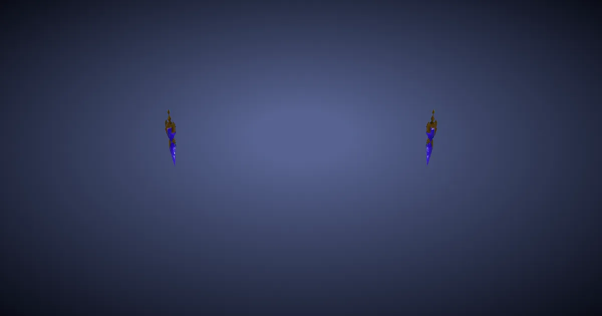 Blue Zircon Earrings of Aiming - 3D render