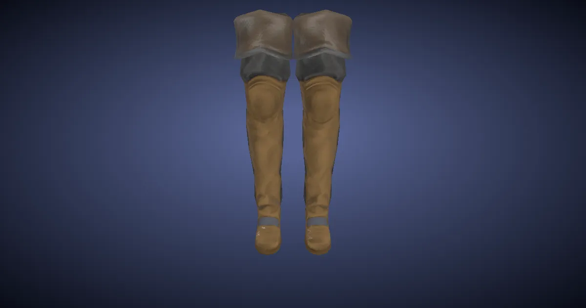 Rendu 3D de Cuissardes en cuir de sanglier