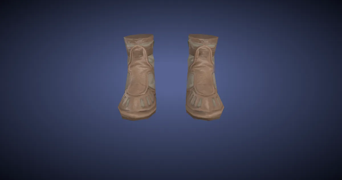 3D-Ansicht von Krötenleder-Schnabelschuhe