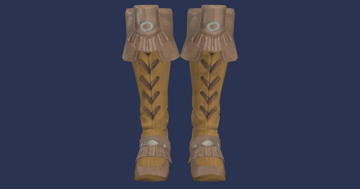 Rendu 3D de Mocassins en cuir de sanglier