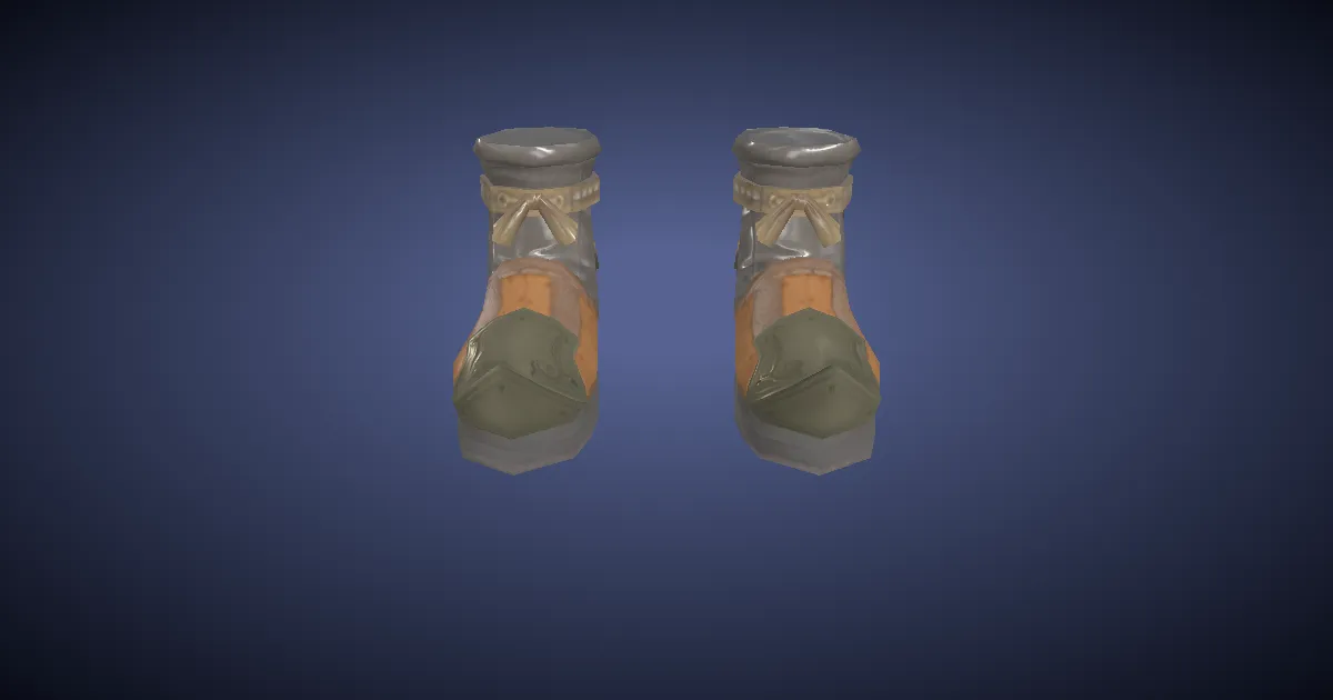 Hard Leather Crakows - 3D render
