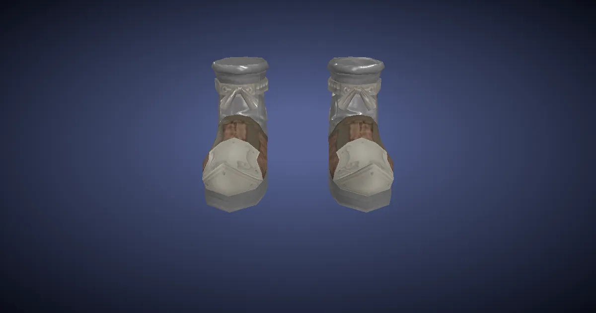 3D-Ansicht von Basiliskenleder-Poulaines