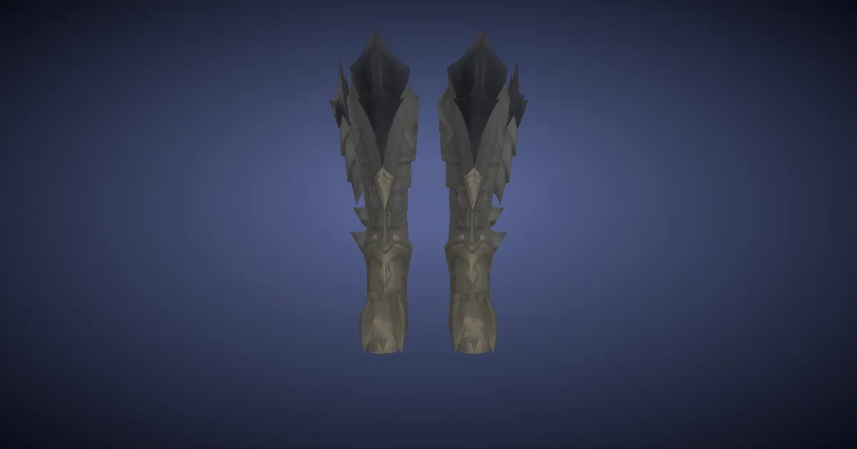 Rendu 3D de Jambards d'écailles en fer