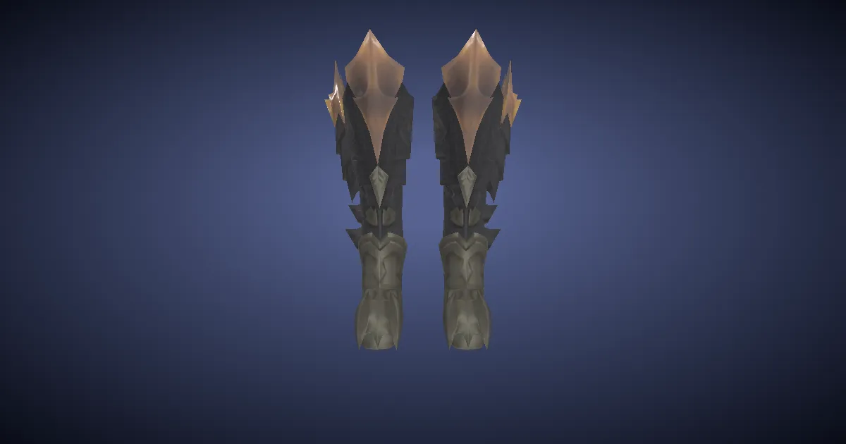 Tortoiseshell Scale Greaves - 3D render