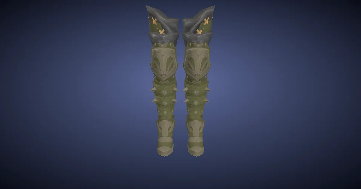 Rendu 3D de Protège-jambes en cuir de crapaud