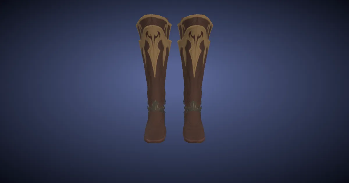 Rendu 3D de Bottes de pisteur en cuir de dragon