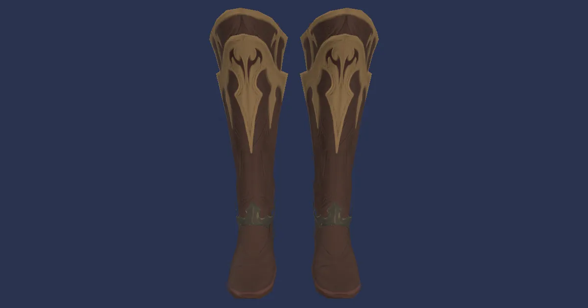 Rendu 3D de Bottes de pisteur en cuir de dragon
